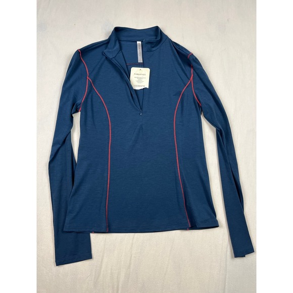 Fabletics Tops - Fabletics Wool Base Layer‎ Half-Zip Top Blue Red Stitching Small TK2150435-1835